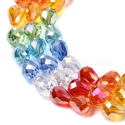 Гальванизированные прозрачные градиентные цветные стеклянные бусины GLAA-F131-03-1
