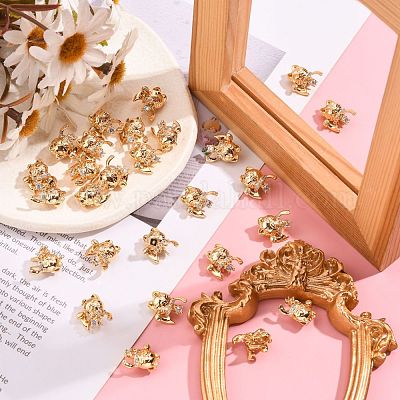 Латунные микропейв прозрачные кубические циркониевые винты с ушками KK-Q764-031-1