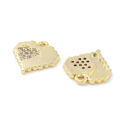 Латунные микропаве прозрачные подвески с фианитом ZIRC-P120-09G-1