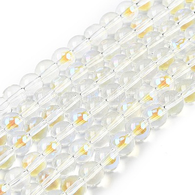 Стеклянные бусины с гальваническим покрытием  EGLA-Q062-8mm-A08-1