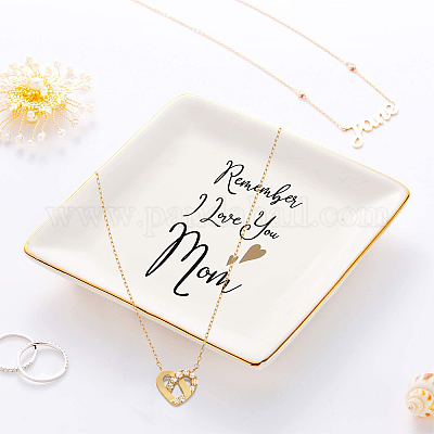 Фарфоровый квадратный держатель для ювелирных изделий AJEW-CN0001-06A-1