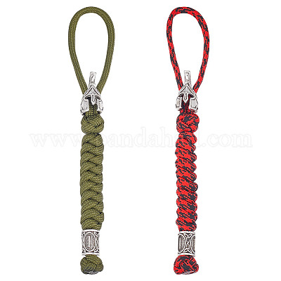 2 шт. 2 цвета ручной работы из спартанского нейлонового парашютного шнура подвесные украшения для мужчин KEYC-HY0001-32-1