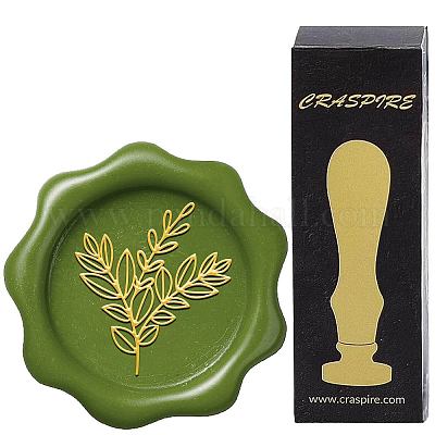 Латунная восковая печать с деревянной ручкой AJEW-WH0412-0275-1