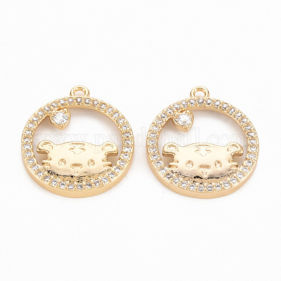 Латунные микропаве прозрачные подвески с фианитом KK-N231-259-NF-1