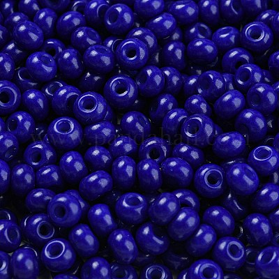 Perles de rocaille en verre imitation jade&nbsp;SEED-Z001-A-B14-1