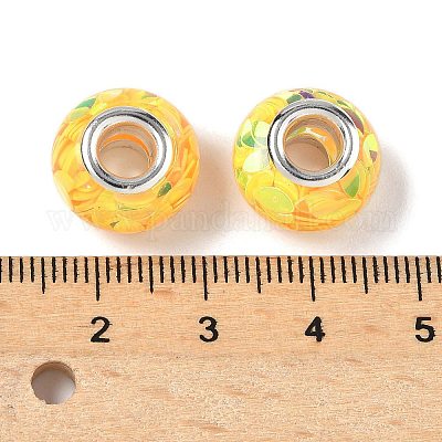 Прозрачные европейские бусины-рондель из смолы RESI-S023-32-1