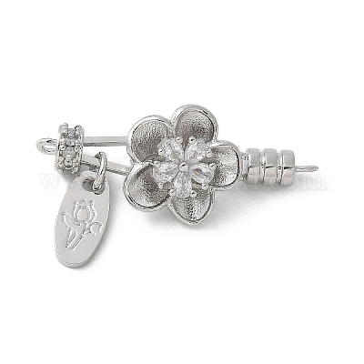 Латунные микро проложить кубического циркония раз за застежками KK-U052-12P-1