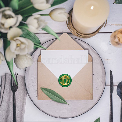 Латунная восковая печать штамп с ручкой AJEW-WH0184-1094-1