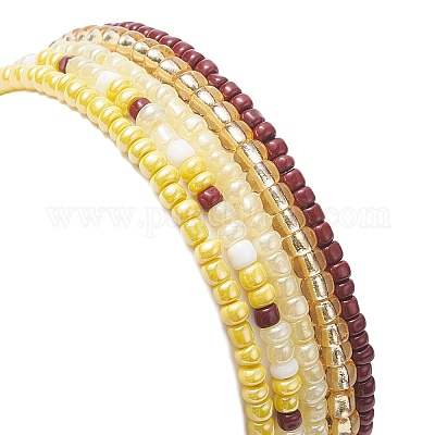 YNZGYBY Set di 5 braccialetti elasticizzati con perline dorate
