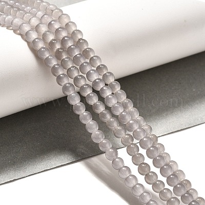 Выпечки окрашены имитация нефрита стекловолокна круглый шарик DGLA-Q021-4mm-43-1