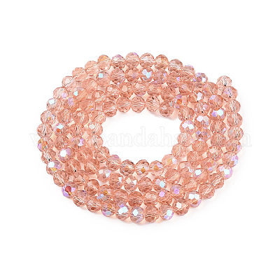 Стеклянные бусины с гальваническим покрытием  EGLA-A044-T4mm-L21-1