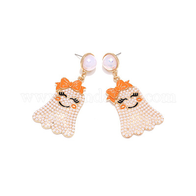 Серьги-гвоздики из цинкового сплава с эмалью FS-WGAD302-01-1