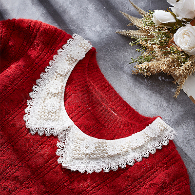 Пластиковый ошейник с жемчугом и кристаллами и стразами AJEW-WH0326-08D-1