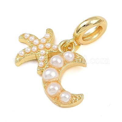 Латунные европейские подвески в виде морской звезды и луны KK-I352-15G-1