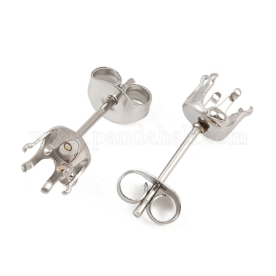 Плоская круглая фурнитура для сережек-гвоздиков из нержавеющей стали 304 STAS-D389-04D-P-1