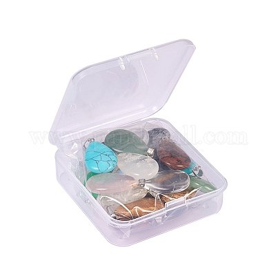 Каплевидный драгоценный камень кулоны G-PH0026-08-1