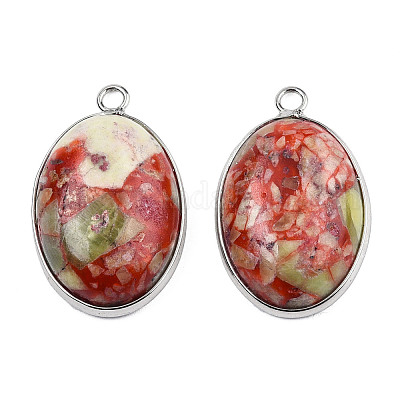 Подвески перидот и розового кварца в сборе G-T111-01-1