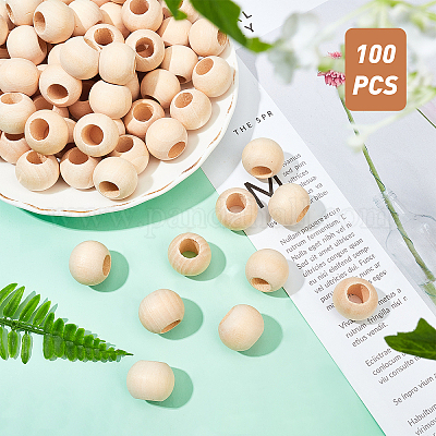 100 шт. натуральные необработанные деревянные бусины WOOD-OC0001-82-1