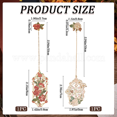 2 шт. 2 стиля закладки из цинкового сплава с эмалью AJEW-CP0003-98C-1