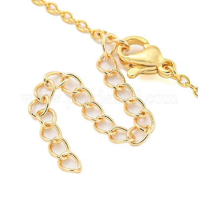 Ожерелья с подвесками из латуни с прозрачным кубическим цирконием NJEW-M220-01B-G-1