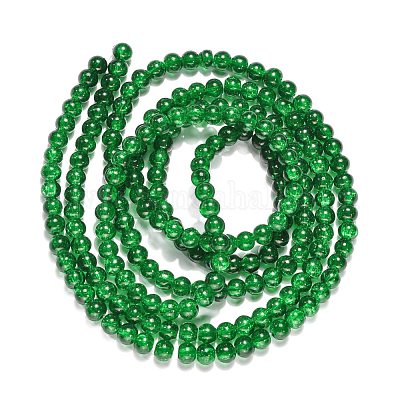 Разноцветные стеклянные бусины кракле GGC4mm-1