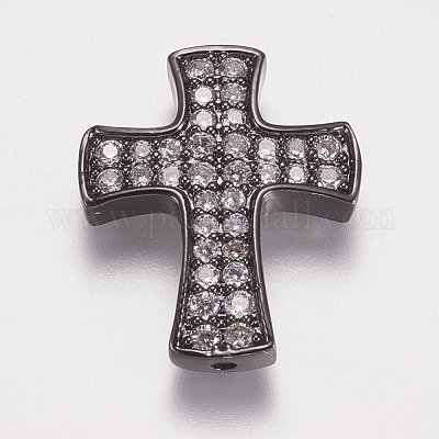 Латунные микро проложить кубического циркония бусы ZIRC-E143-28B-1