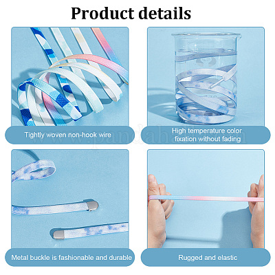 12 комплект 12-х цветных эластичных шнурков из полиэстера без завязок AJEW-PH0004-36-1