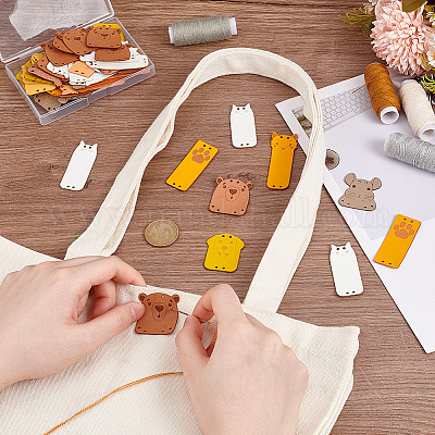 84 шт. 6 стиля этикеток из искусственной кожи FIND-OC0003-73-1