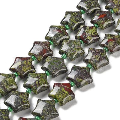 Натуральный дракон яшма кровь бисер пряди G-NH0005-011B-1