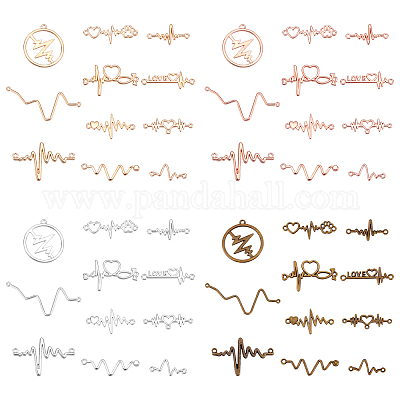 44 шт. 4-цветный сплав с открытыми задними рамками FIND-PH0003-03-1