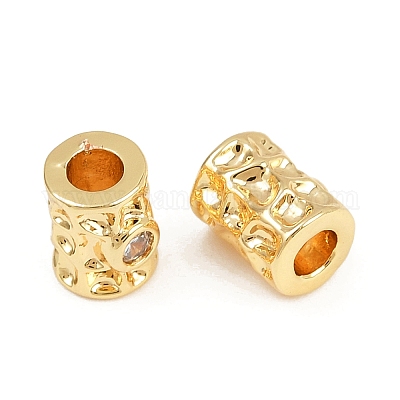 Латунные микро проложить кубического циркония бусы KK-H078-18G-1