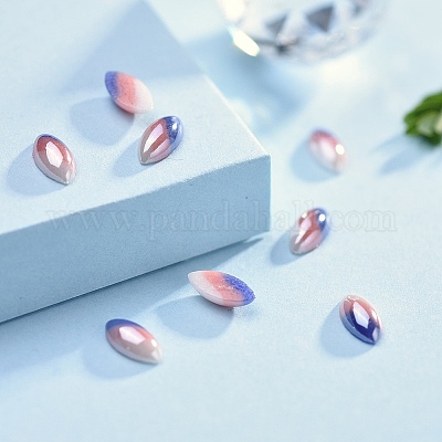 Непрозрачные стеклянные кабошоны GGLA-S038-03F-4x8-1