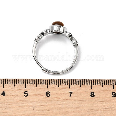 Натуральный тигровый глаз кольца палец RJEW-A084-04P-06-1