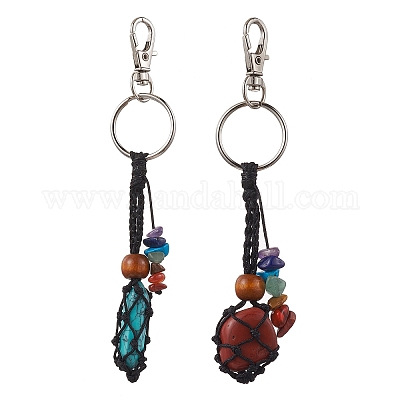 Плетеные нейлоновые брелки-мешочки KEYC-JKC00716-01-1