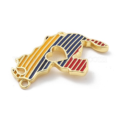 Латунные разноцветные эмалевые полые сердца венесуэла карта соединительные подвески KK-Z098-21G-1