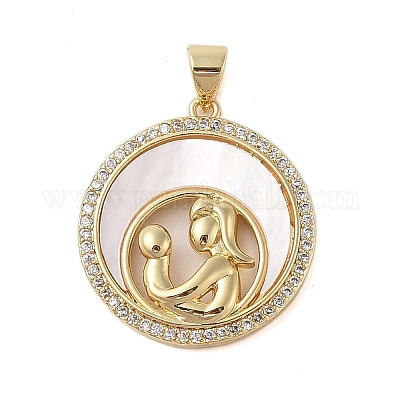 Латунные микропаве прозрачные подвески с фианитом KK-I712-51G-05-1