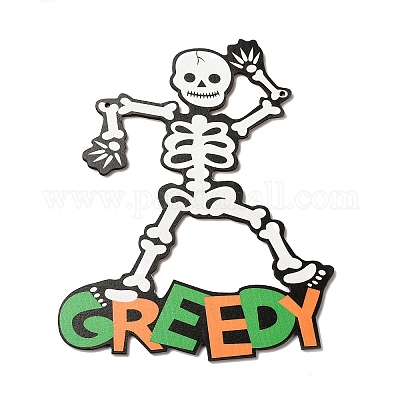 Большие подвески из дерева с односторонним принтом WOOD-I010-04B-1