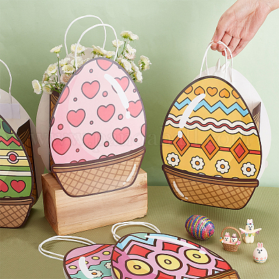 5 шт. 5-х цветные бумажные пакеты в форме пасхальных яиц CARB-BC0001-19-1