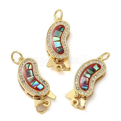 Латунные застежки из прозрачного кубического циркония с микропаве KK-K385-093G-1