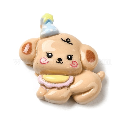 Кабошоны в виде щенков из непрозрачной смолы CRES-A056-01D-1