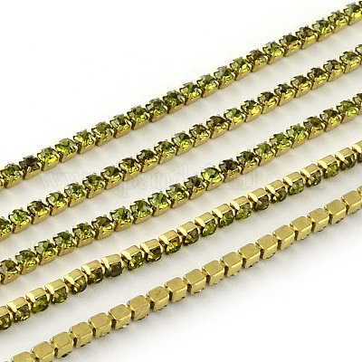 Необработанные (без покрытия) латунные цепочки со стразами и стразами без никеля CHC-R119-S6-03C-1-1