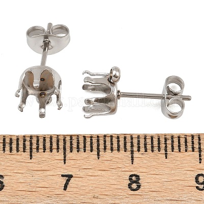 Плоская круглая фурнитура для сережек-гвоздиков из нержавеющей стали 304 STAS-D389-04E-P-1