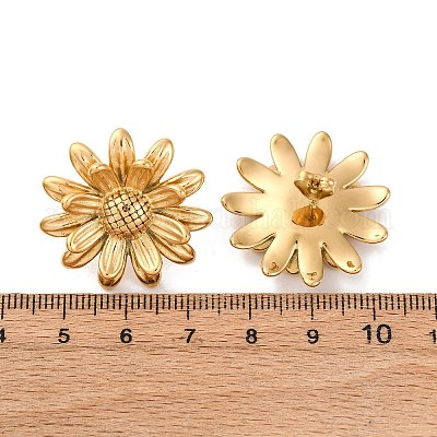 Серьги-гвоздики из нержавеющей стали 304&nbsp;LS-EJEW-A136-02G-1