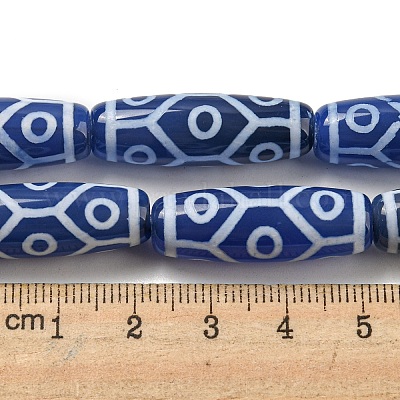 Нити синих бусин дзи в тибетском стиле TDZI-NH0001-B09-01-1