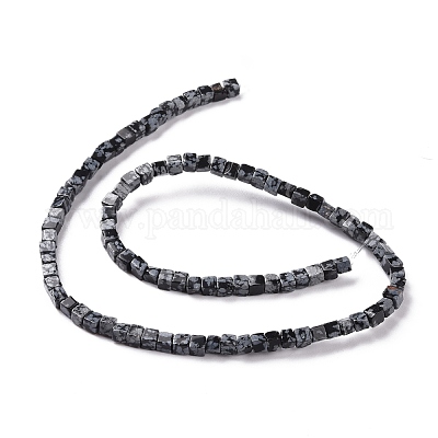 Природные снежинка обсидиан бисер нитей G-F631-K16-1