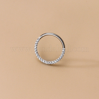 Серьги-гвоздики из нержавеющей стали g23 с микропаве из прозрачного кубического циркония WG72C09-03-1