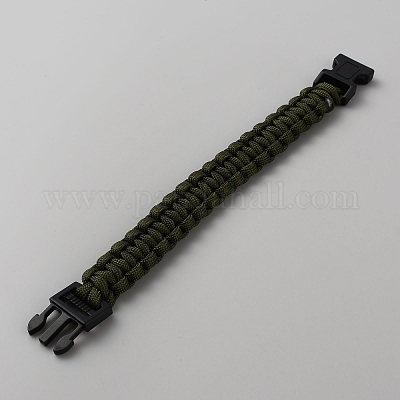 Браслет из полиэстера для выживания с пластиковыми застежками для походов BJEW-WH0018-54G-1