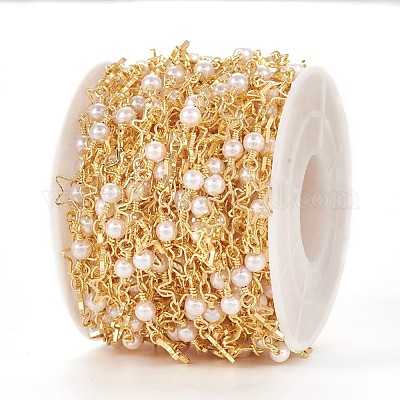 Латунная цепочка из бисера ручной работы CHC-I031-03G-1-1