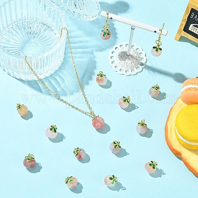 10 шт. 2 стиля подвески из натурального агата персикового цвета KK-CJ0003-24-1