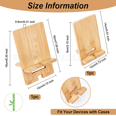 Olycraft 2 Uds soporte para teléfono móvil soporte para teléfono móvil de  bambú natural soporte para